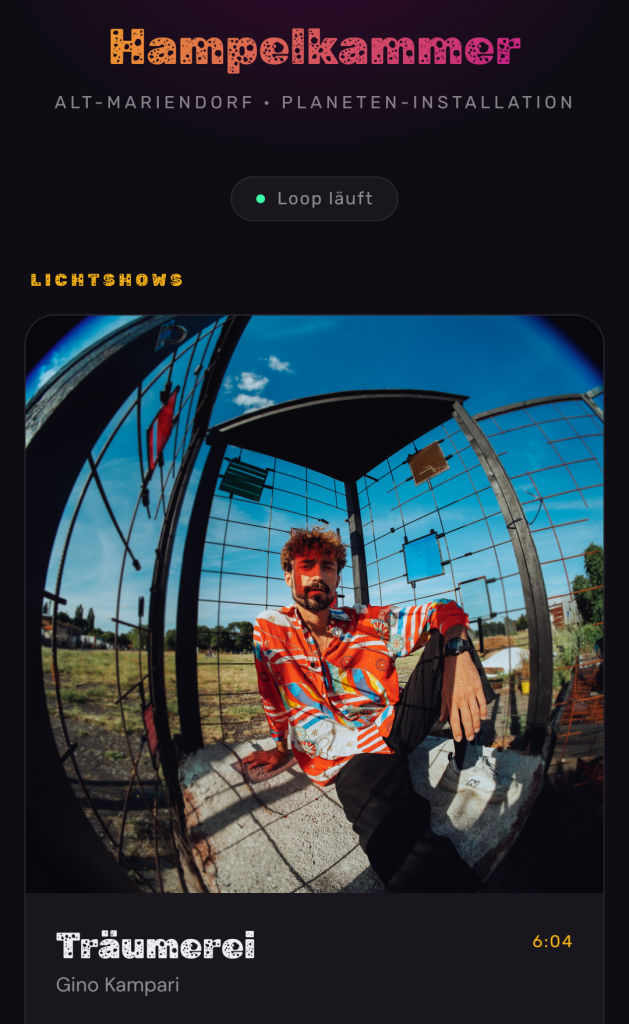 Traumraum Alt-Mariendorf – Web-Oberfläche für die Lichtshow